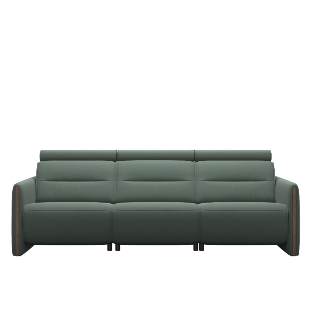 Sofá 3 plazas modelo EMILY Stressless® Power™ Brazo Madera piel Paloma