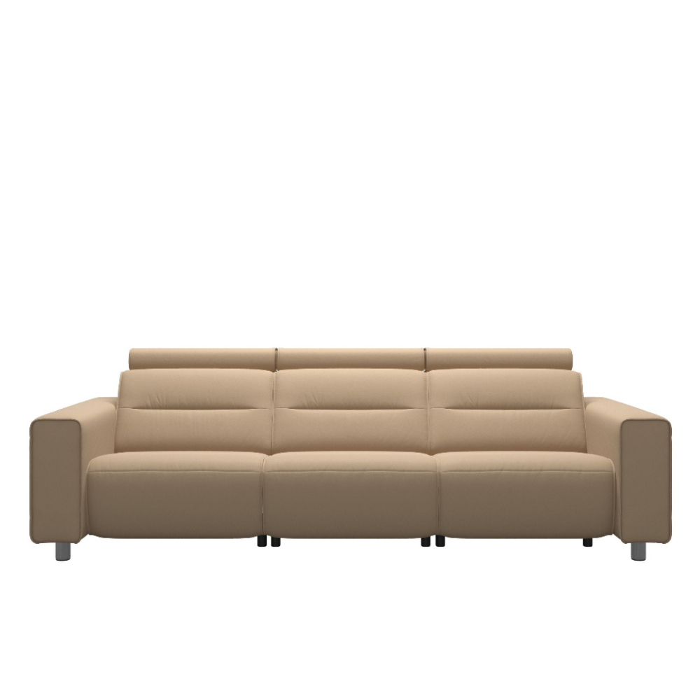 Sofá 3 Plazas modelo EMILY Stressless® Power™ Brazo Ancho piel Paloma