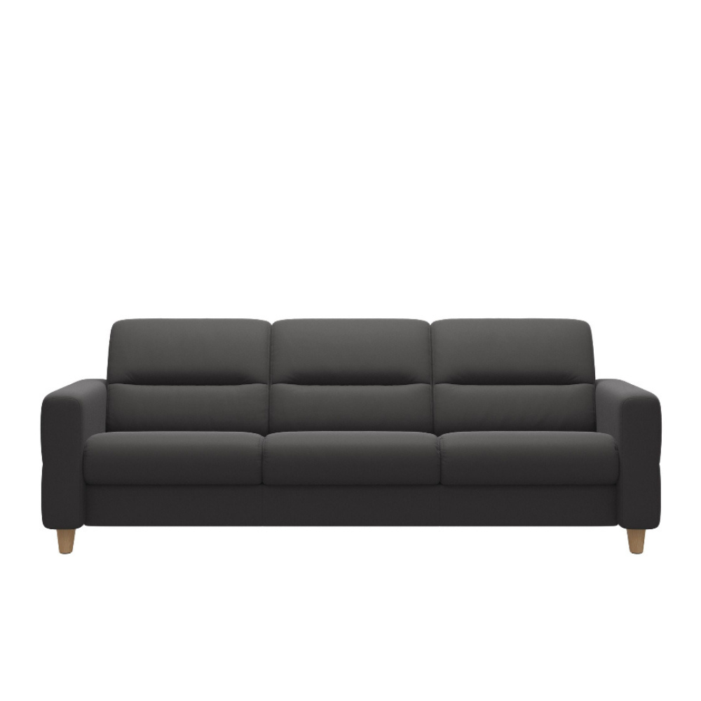 Sofá 3 plazas modelo FIONA Stressless® Comfort Zones™ Brazo Tapizado piel Paloma