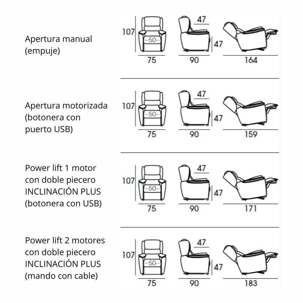 Butaca relax modelo GENOVEVA