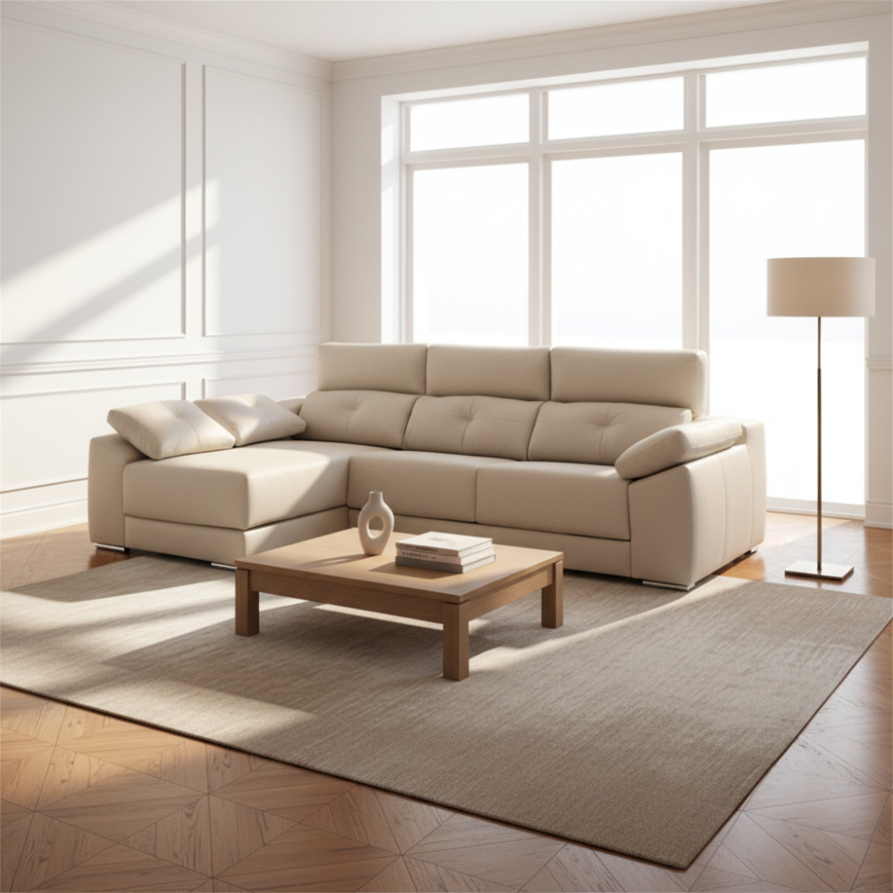 Chaiselongue modelo INDIANA en tela Aquaclean con asientos deslizantes