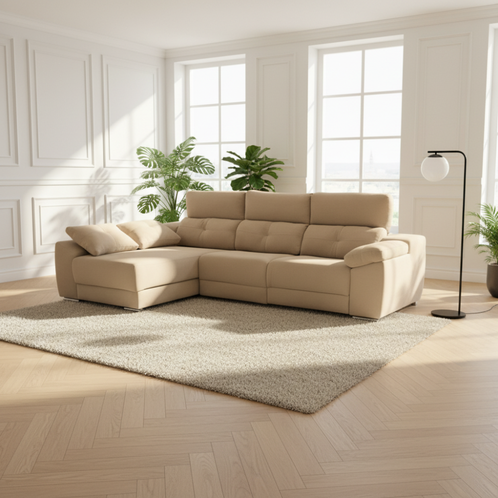 Chaiselongue modelo INDIANA en tela Aquaclean con asientos relax motorizados