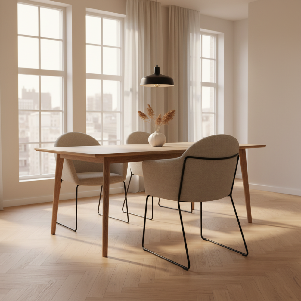 Silla con Brazo para Mesa de Comedor Pata Metal