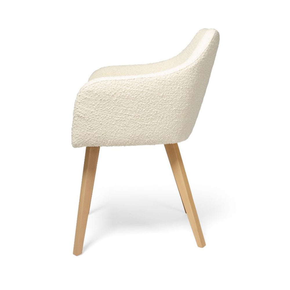 Silla con Brazo para Mesa de Comedor Pata Madera