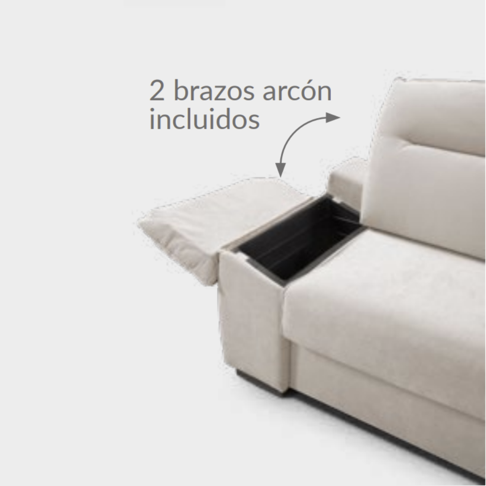 Sofá cama ergonómico con apertura italiana modelo JONES Tapizado Express