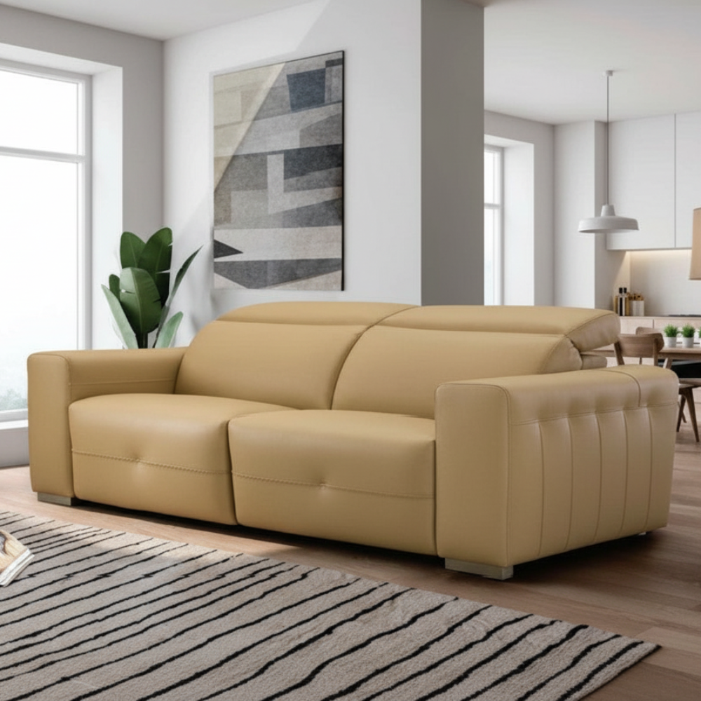 Sofá de diseño modelo KATI en piel natural