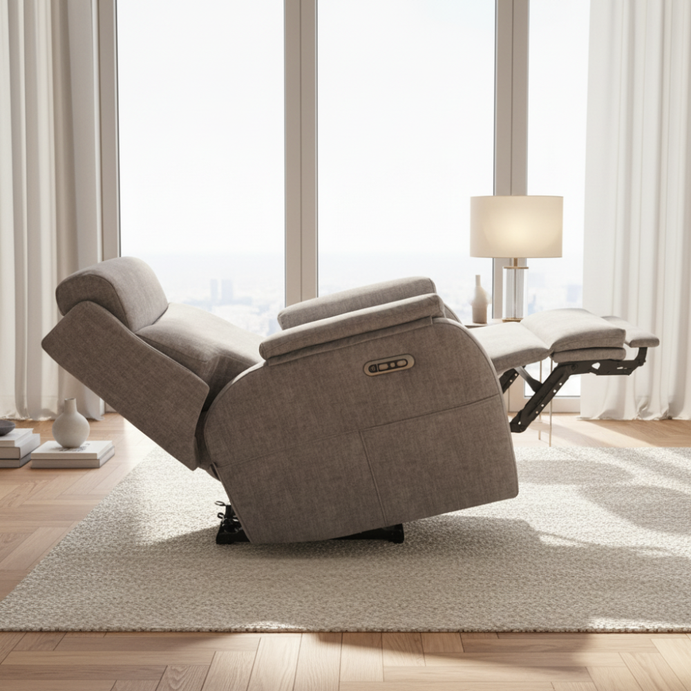 Butaca relax con cabezal eléctrico ajustable modelo MADRID tapizado Aquaclean