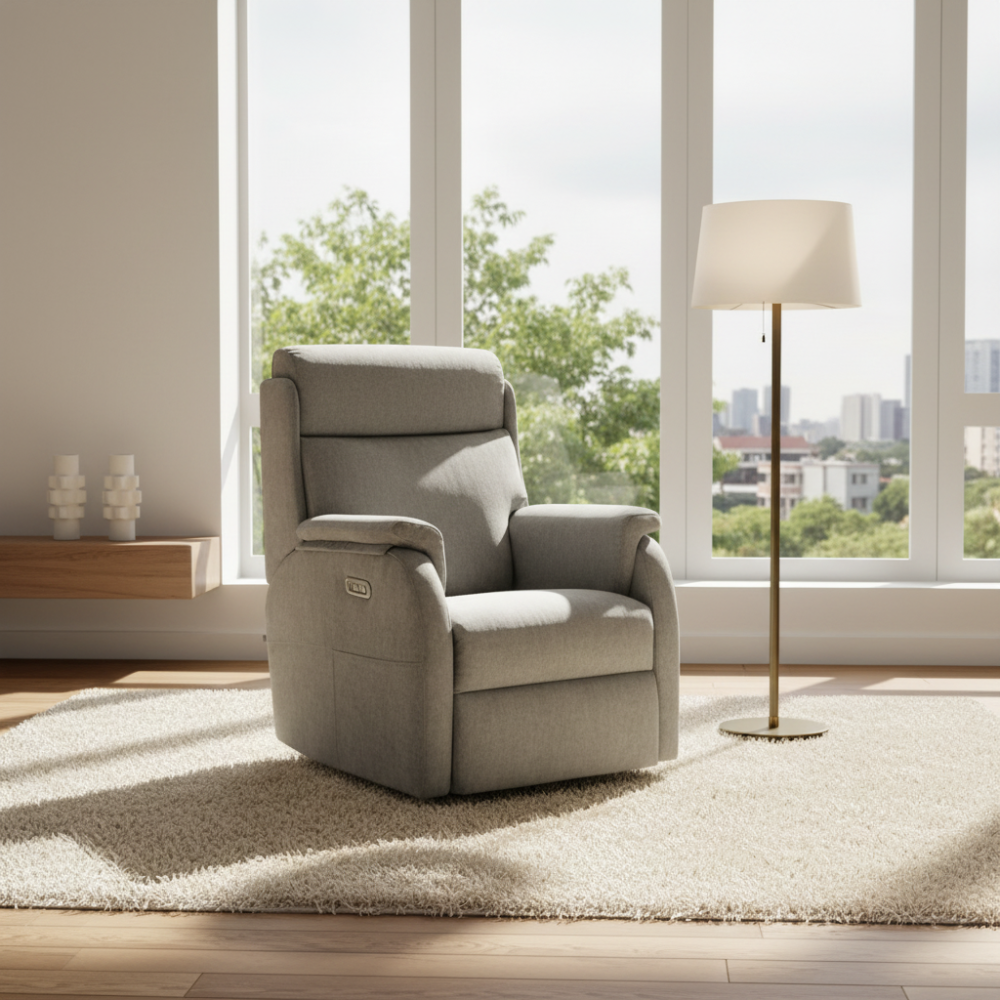 Butaca relax con cabezal eléctrico ajustable modelo MADRID tapizado Aquaclean