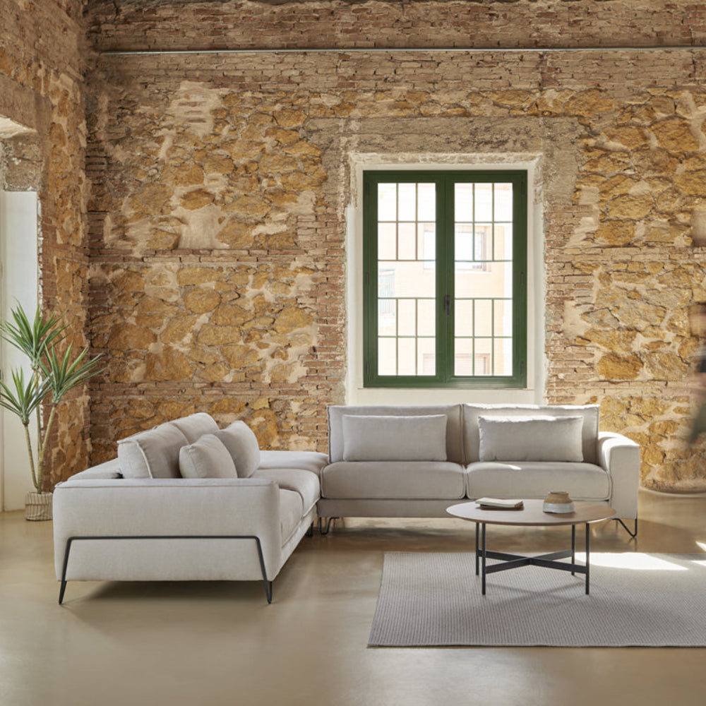 Sofá de diseño y distribución multifuncional modelo AUSTRAL tapizado Aquaclean