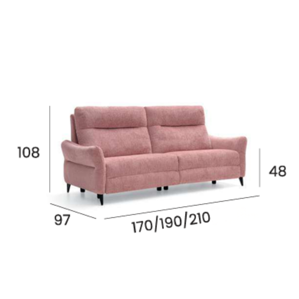 Sofá de diseño y fondo reducido modelo TAORMINA con asientos relax