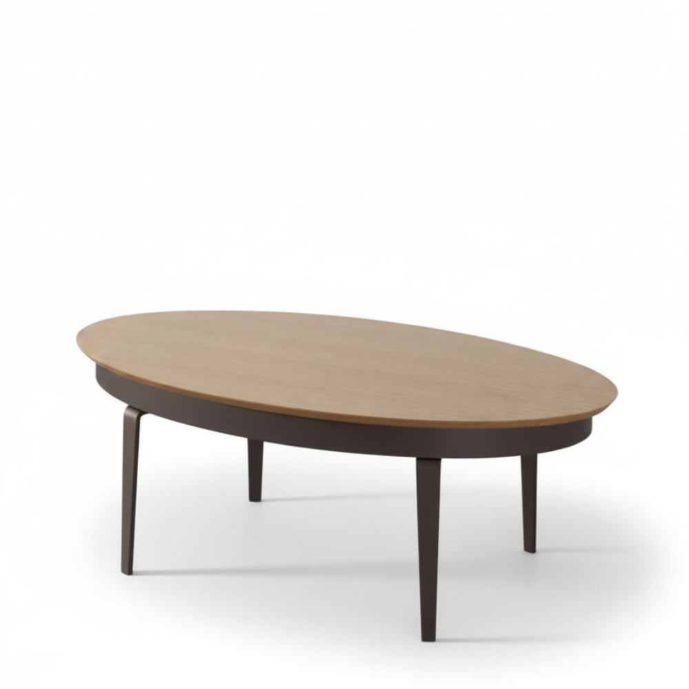 Mesa centro de diseño elíptico elevable