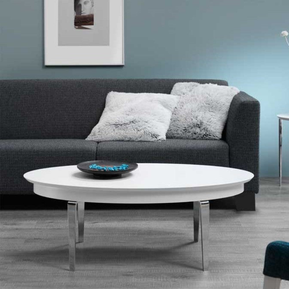 Mesa centro de diseño elíptico elevable