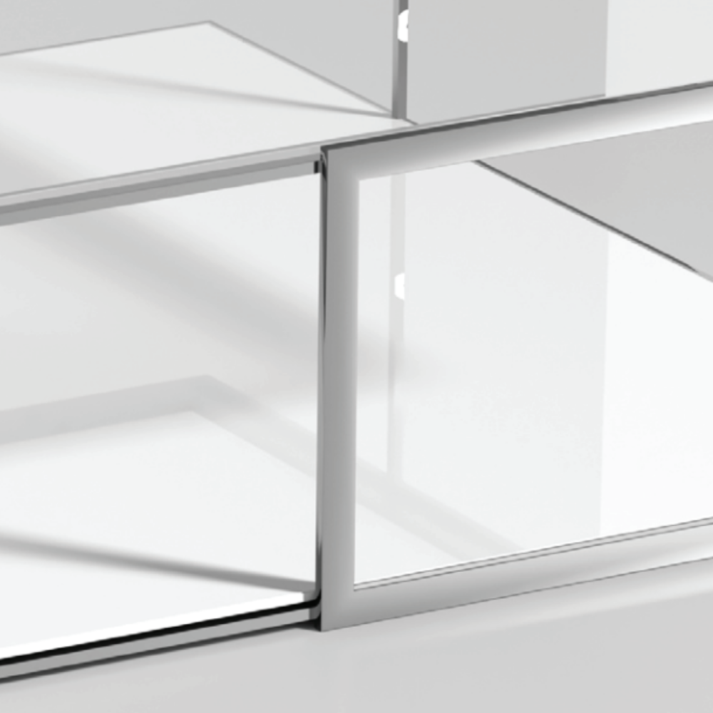 Mesa de centro Acero y Cristal con Base Lacada