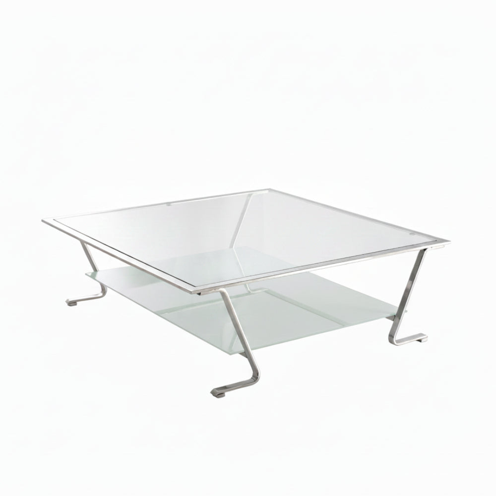 Mesa de centro modelo Picasso con base cristal transparente