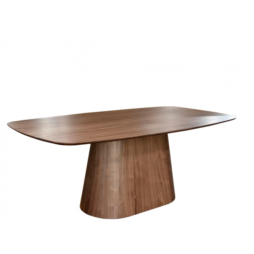 Mesa de Comedor Pie Central Nogal