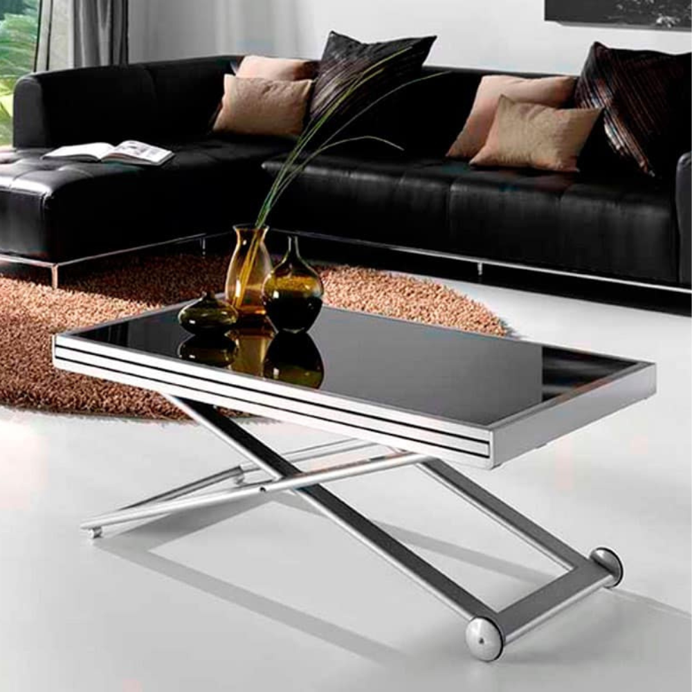 Mesa de Centro convertible en Mesa Comedor Graduable plegada
