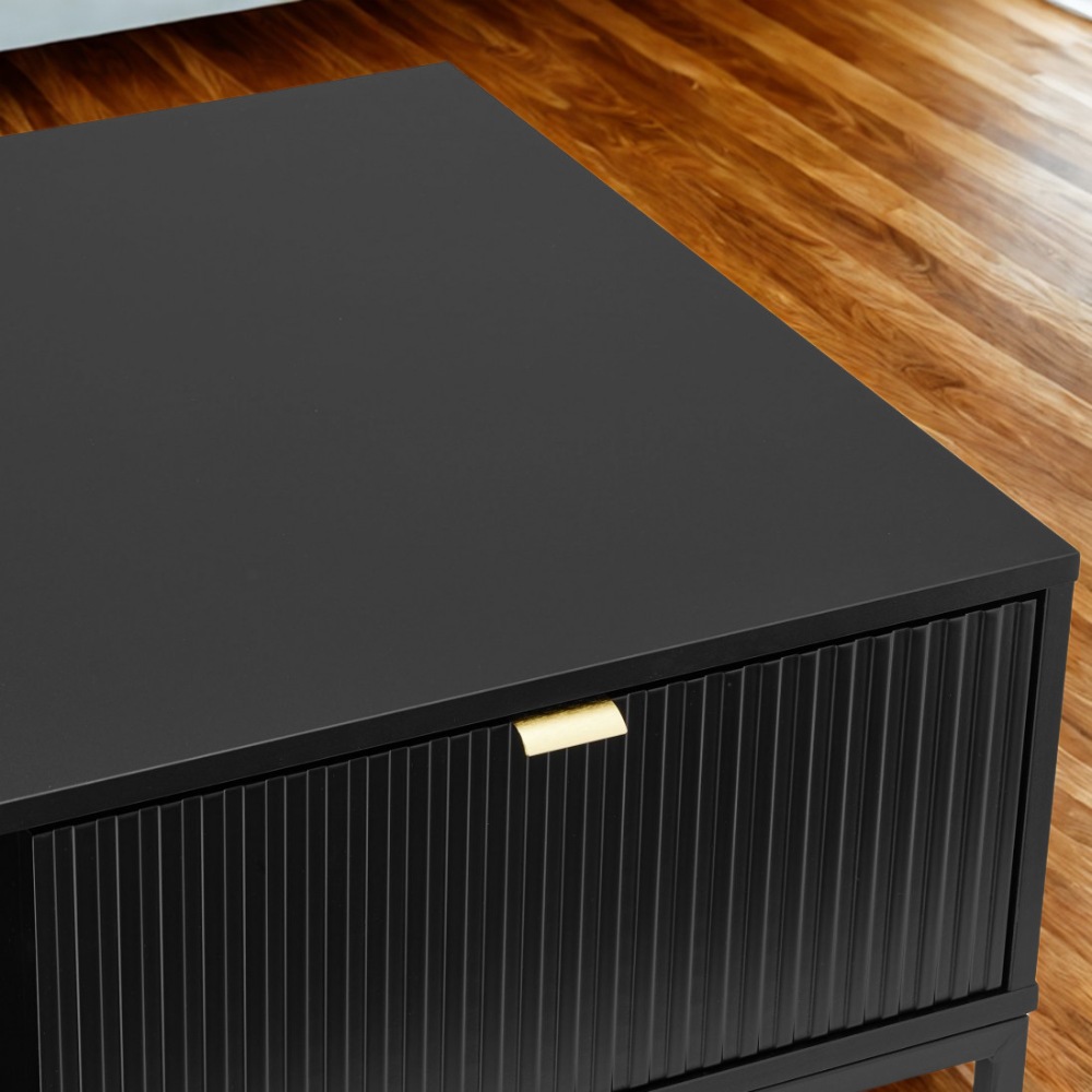 Mesa de Centro MDF y Melamina Lacada en Negro