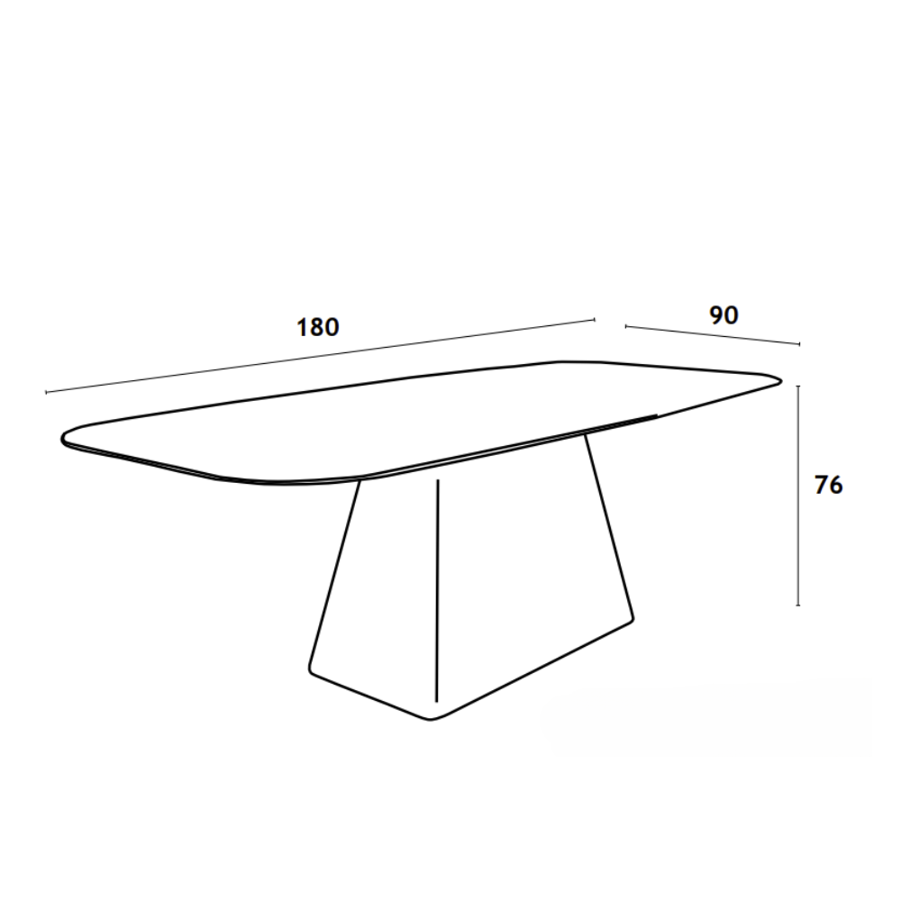 Mesa de comedor Tapa de Cerámica y Pie Central de Nogal