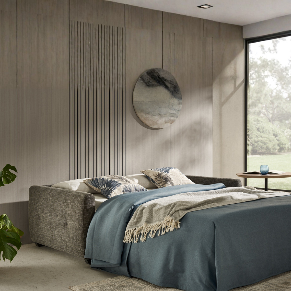 Sofá cama con sistema Italiano modelo MILFORD tapizado Aquaclean