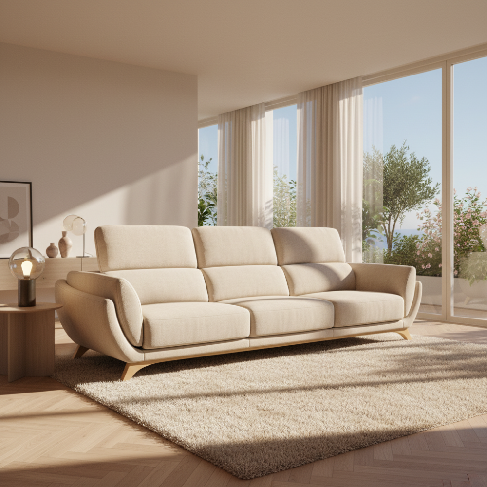 Sofá de 3 asientos Modelo FUNCHAL Tapizado Aquaclean