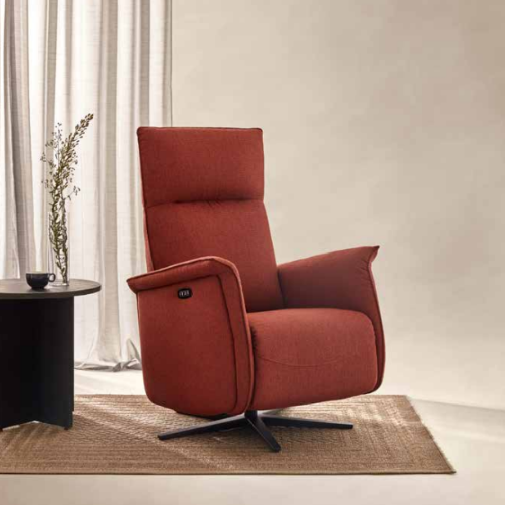 Sillón Relax 2 motores Giratorio modelo NELU en ambiente minimalista