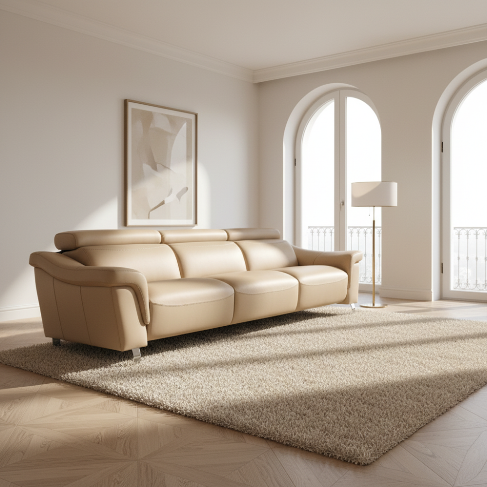 Sofá con 3 asientos modelo PADOVA Tapizado piel