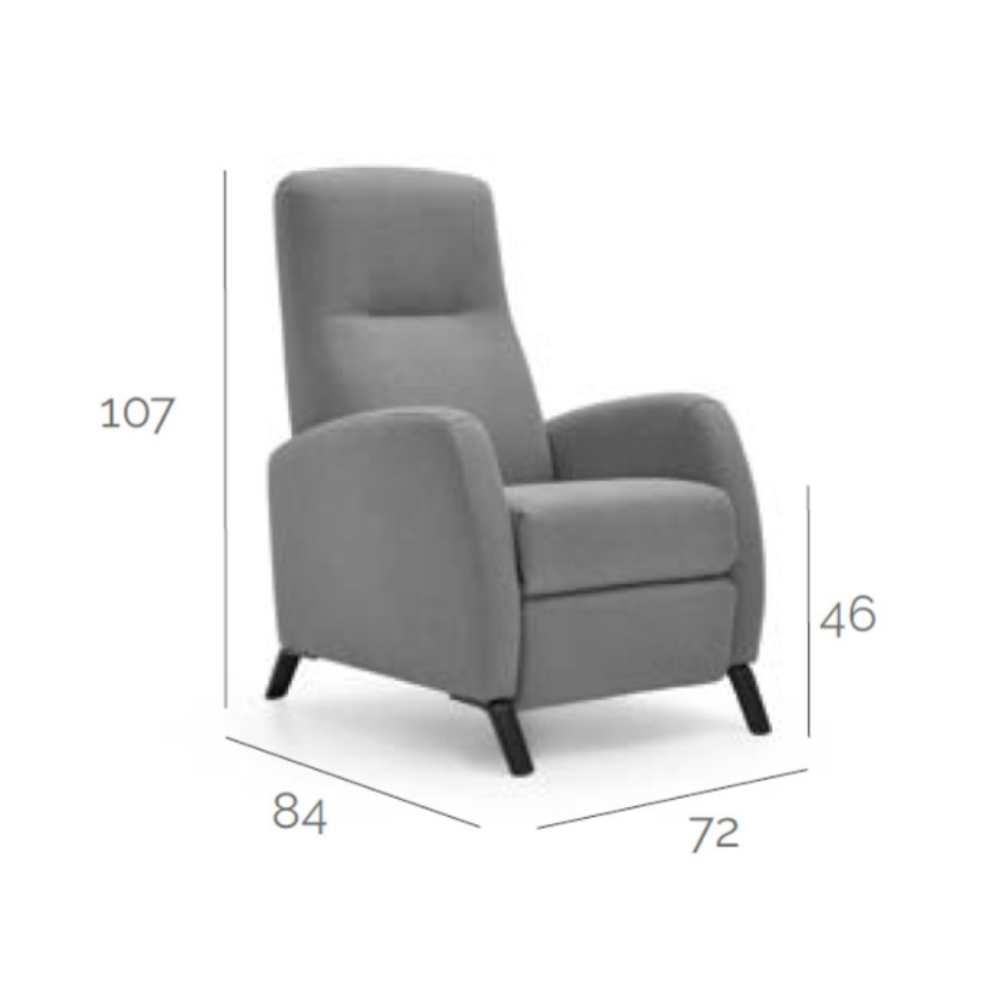 Butaca relax manual pata metal modelo ROCSI Tapizado Tela antimanchas