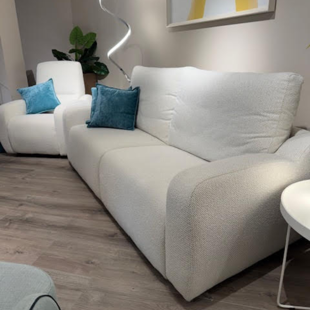 Sofá Blanco con asientos relax modelo Salesas