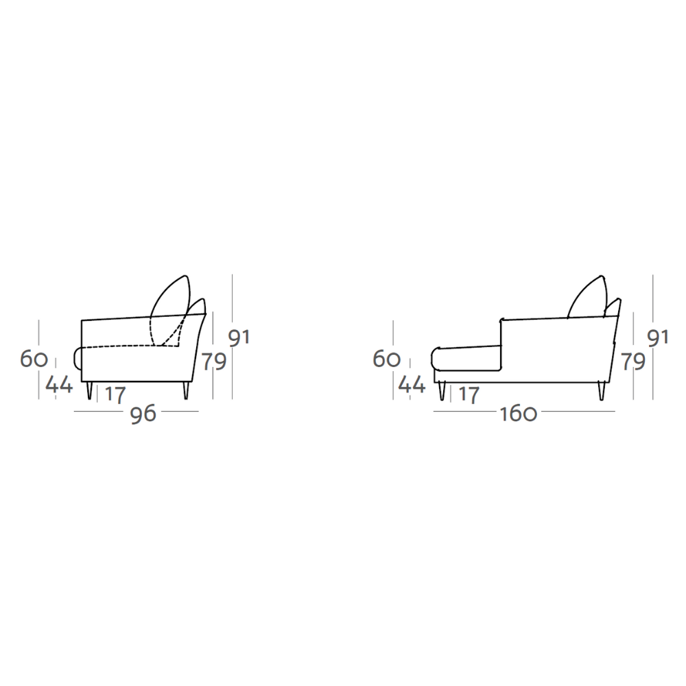 Chaiselongue de diseño totalmente desenfundable modelo MOMA