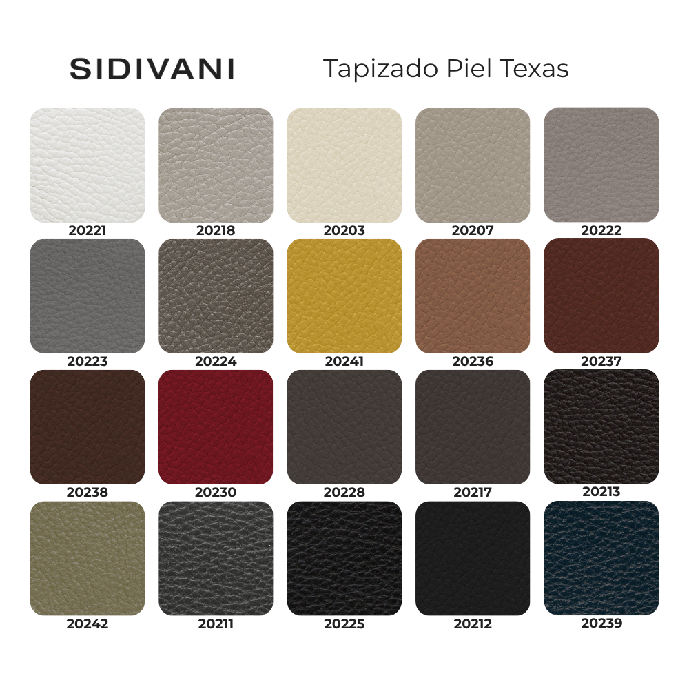 Muestrario piel texas franco ferri 2 colores Disponible en nuestras tiendas de diseño Sidivani en Madrid y en nuestra web