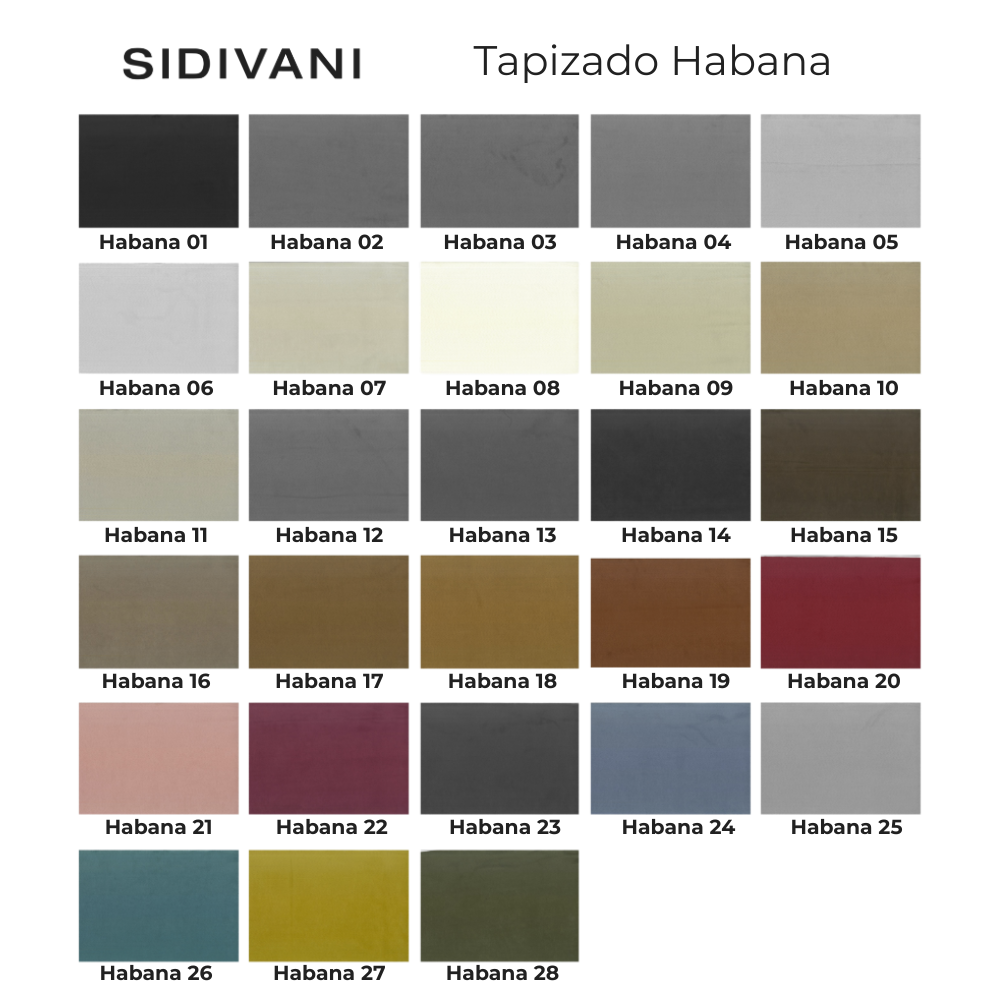 Muestrario tapizado Habana Disponible en nuestras tiendas de diseño Sidivani en Madrid y en nuestra web