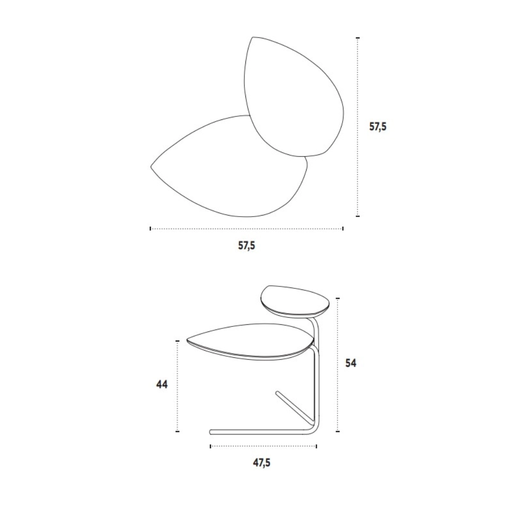 Mesa auxiliar modelo NC-FLLY Tapa porcelánico