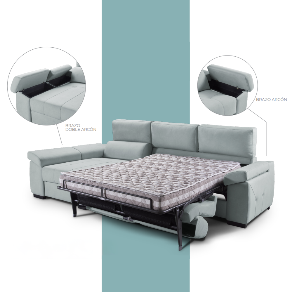 Chaiselongue cama con almacenaje y apertura italiana modelo NETTUNO