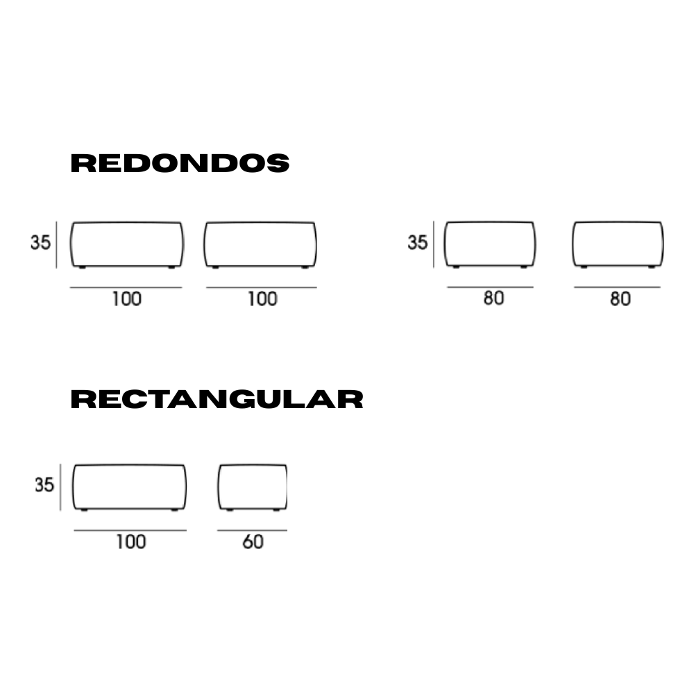 Pouf Geo Lisos Tapizado Antimanchas