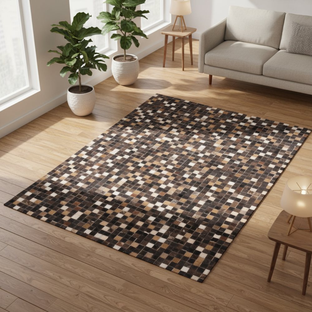 Alfombra de piel Quadra Multi