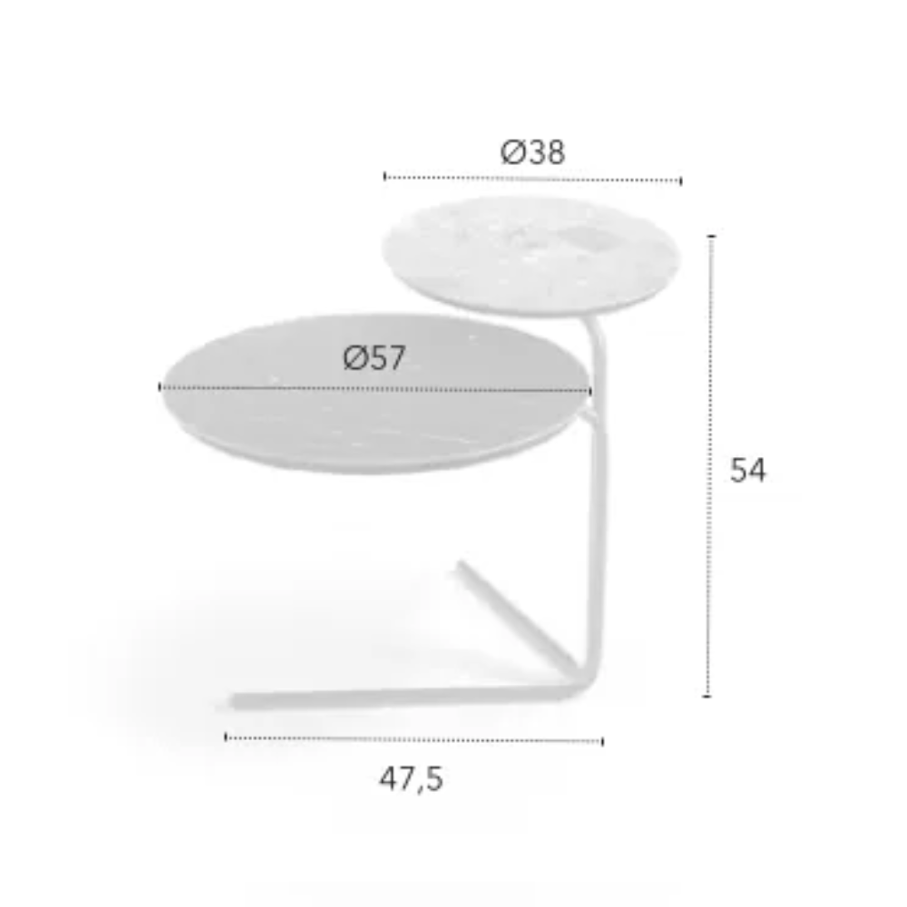 Mesa auxiliar modelo NC-R2 Tapa porcelánico