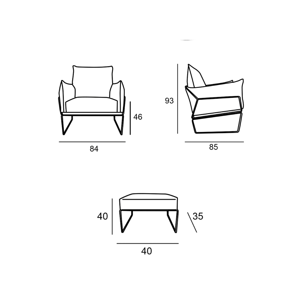 Sillón modelo RIDDIM  con Estructura Cromada en Hierro