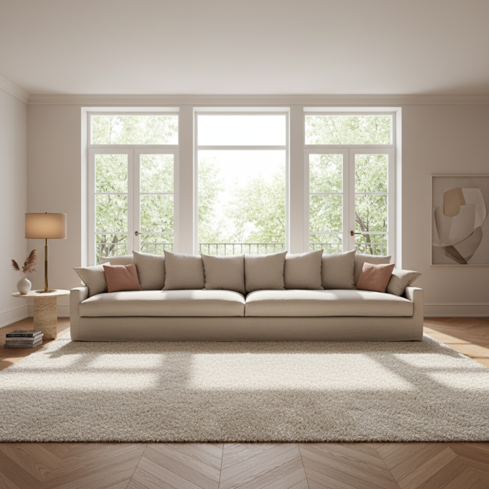 Sofá totalmente desenfundable modelo SALINES en tejido lino 100%