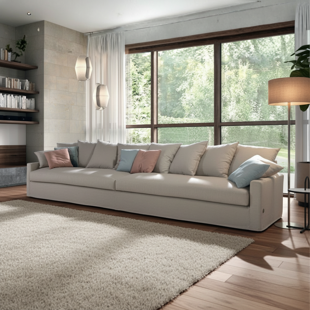 Sofá totalmente desenfundable modelo SALINES en tejido lino 100%