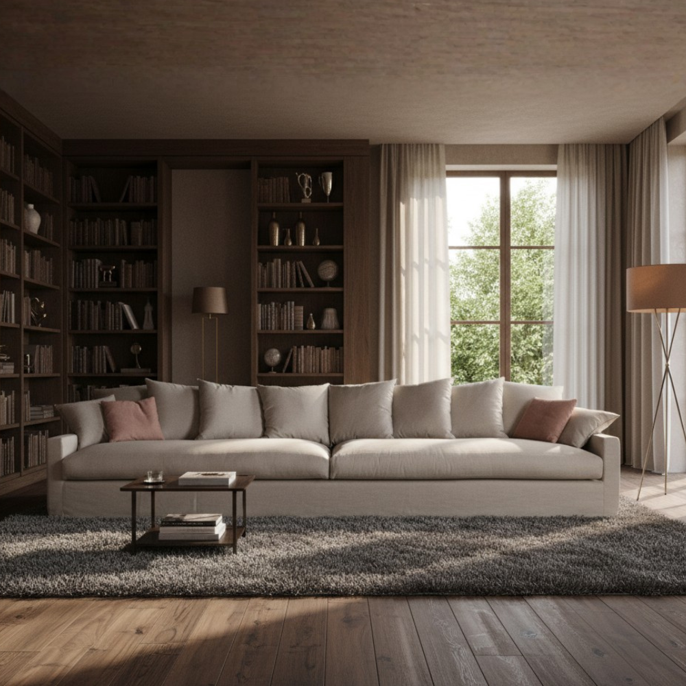 Sofá totalmente desenfundable modelo SALINES en tejido lino 100%