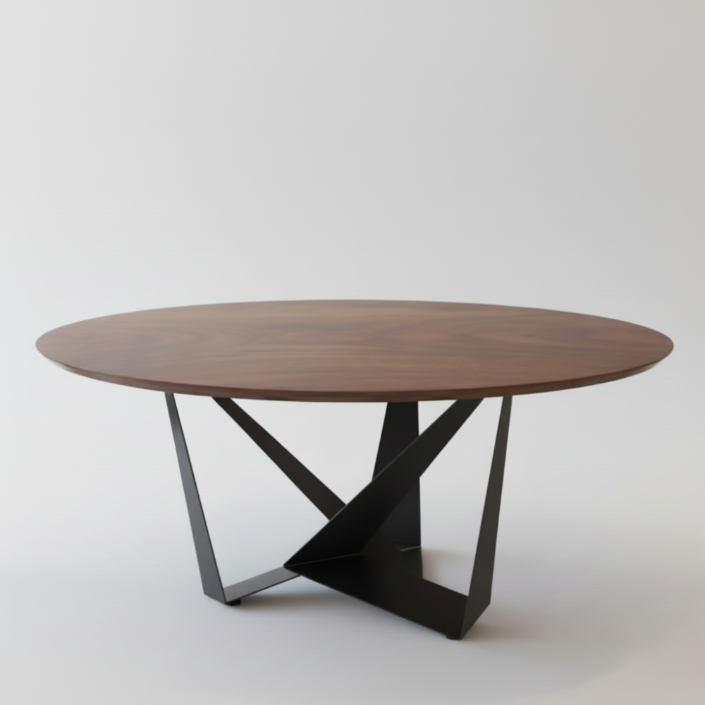 Mesa comedor de diseño circular modelo Adaratd Tapa Madera