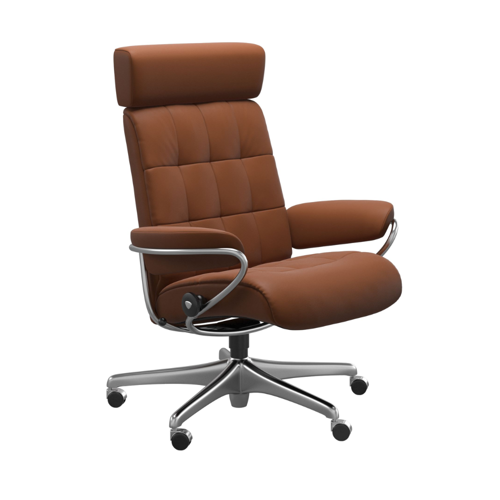 Sillón giratorio Stressless® modelo LONDON Home Office con reposacabeza ajustable
