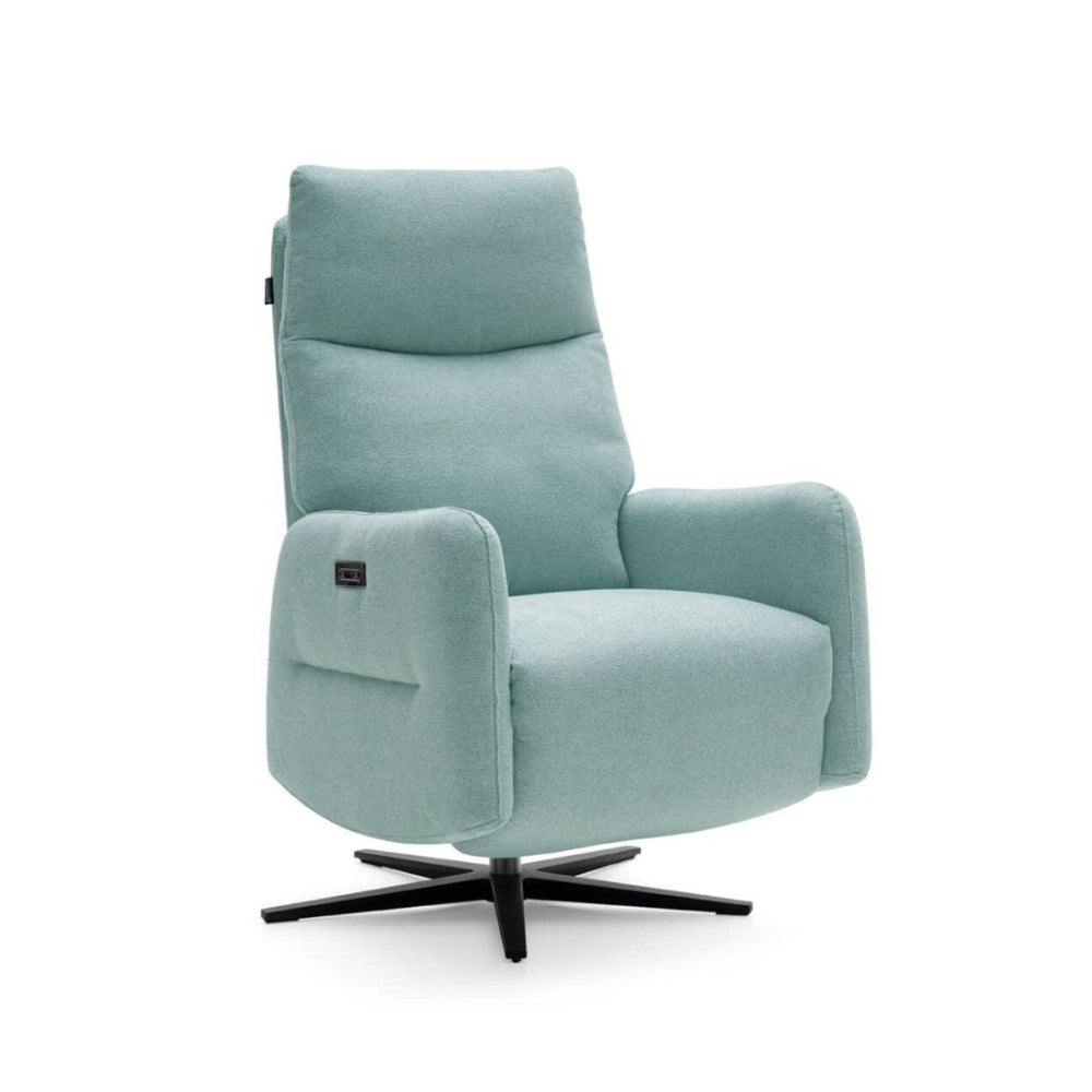 Sillón giratorio con relax eléctrico modelo ZEPPELIN tela Aquaclean
