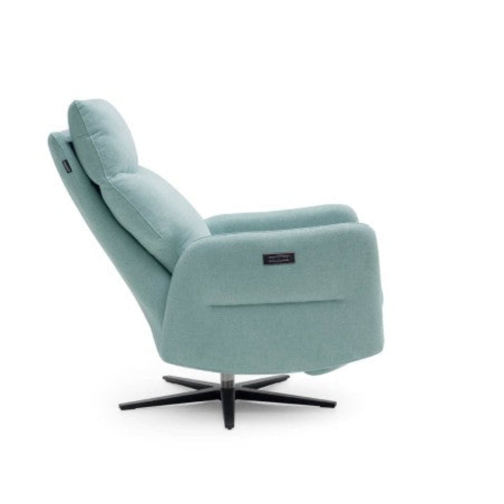 Sillón giratorio con relax eléctrico modelo ZEPPELIN tela Aquaclean