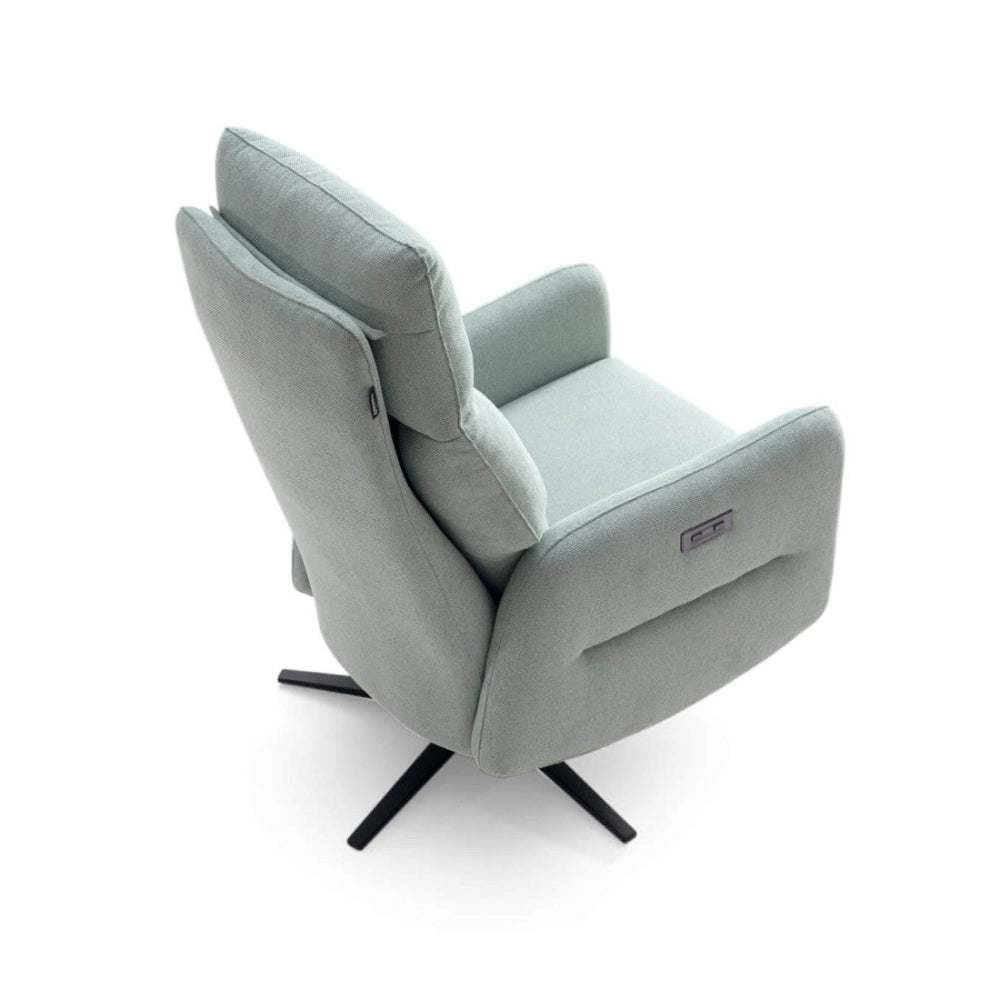 Sillón giratorio con relax eléctrico modelo ZEPPELIN tela Aquaclean