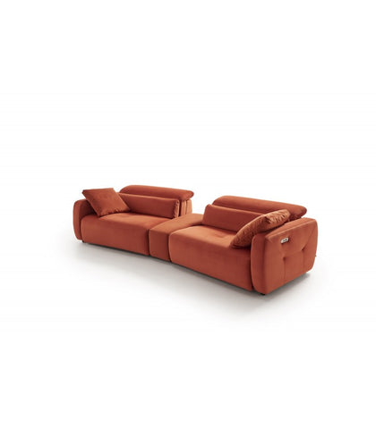 Home cinema con asientos relax modelo BOSSANOVA en tela aterciopelada Aquaclean