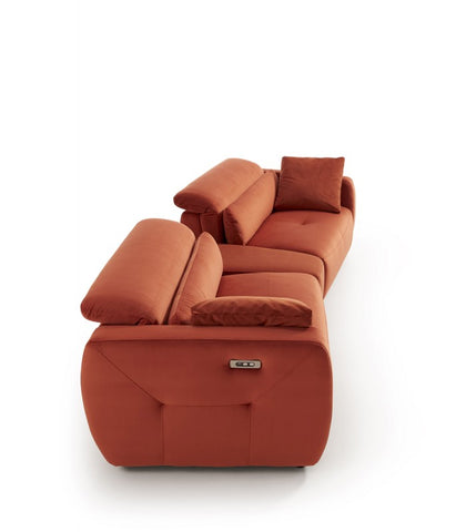 Home cinema con asientos relax modelo BOSSANOVA en tela aterciopelada Aquaclean
