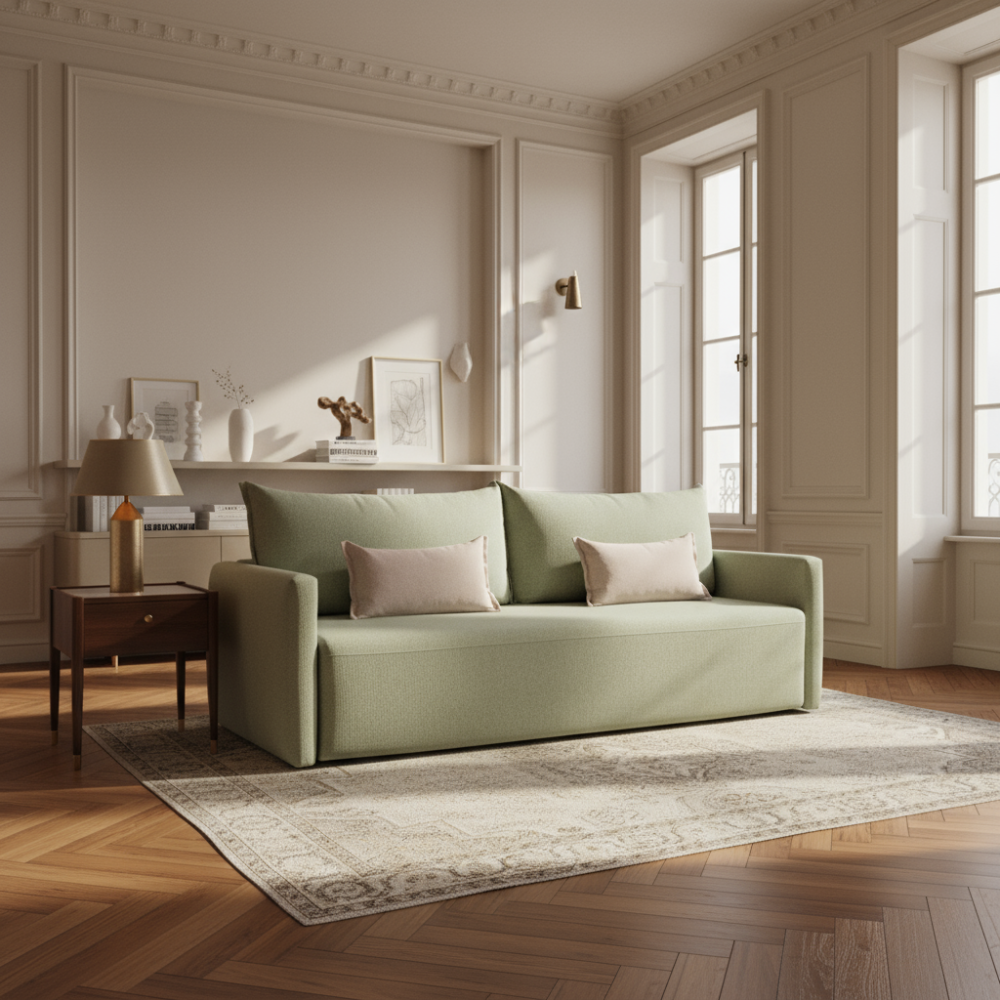 Sofá cama modelo BASINGER tapizado Aquaclean