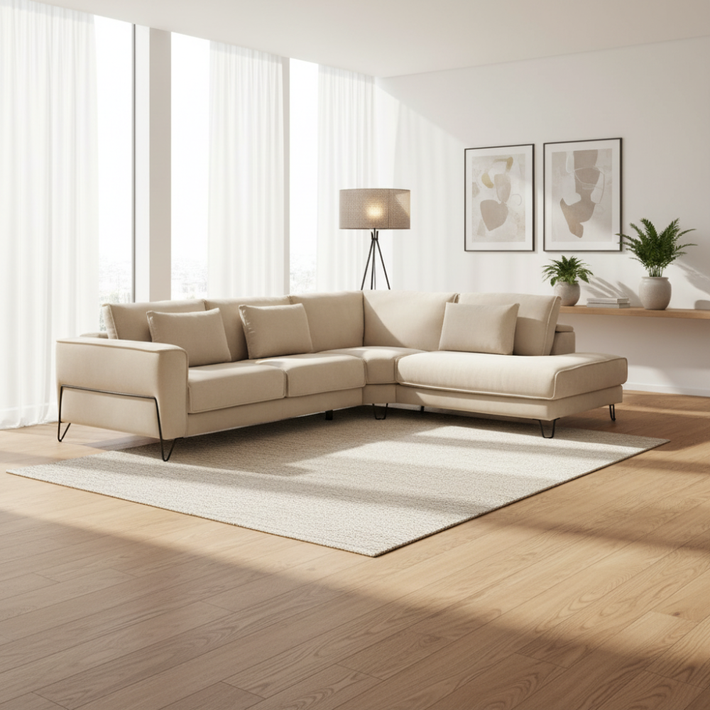 Rinconera de diseño abierto modelo AUSTRAL  tapizado Aquaclean