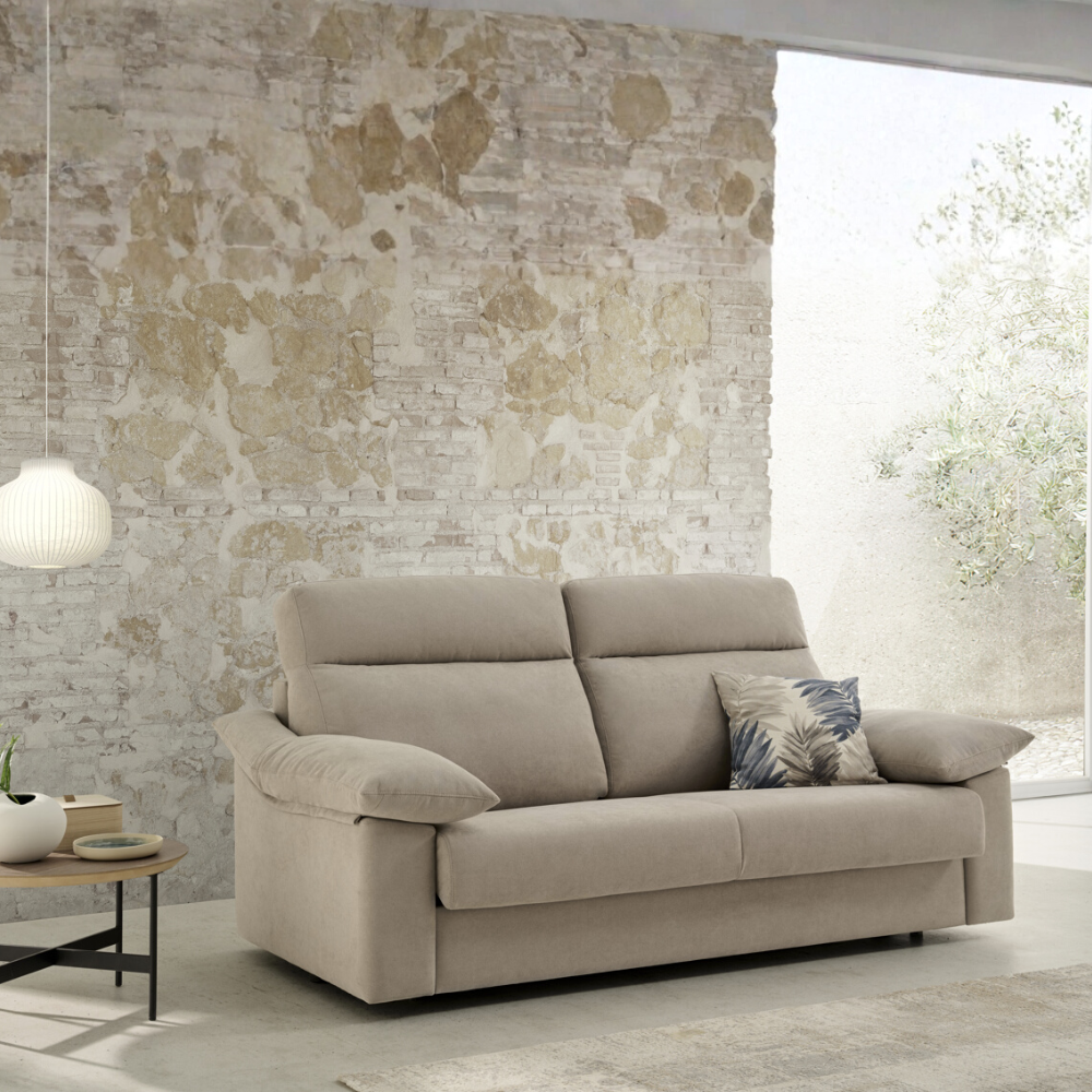 Sofá cama modelo BERTON con sistema  de apertura italiana Tapizado con entrega Express